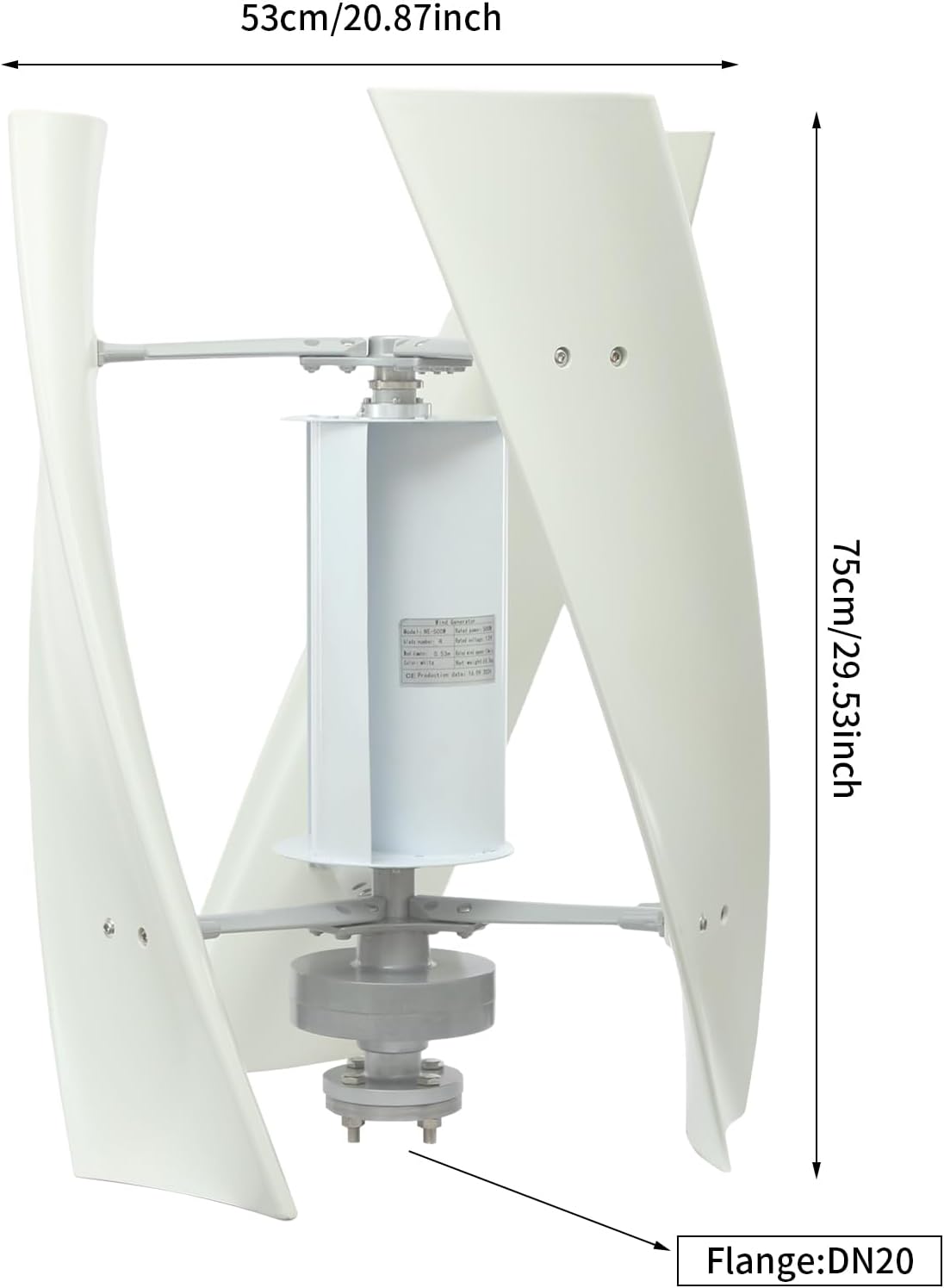 100W Vertical Axis Wind Turbine Generator, 12V Wind Power Turbine Generator Kit, 3-Blade Outdoor Windmill Power Kit with Controller for Home, Business, and Industrial Energy Supply