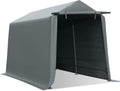 Gardesol Portable Storage Shelter, 7x12 ft Storage Shed Heavy Duty Outdoor Carport with Roll-up Zipper Door, Waterproof and UV Resistant Outdoor Garage for Motorcycle, ATV, Bike or Garden Tools, Gray