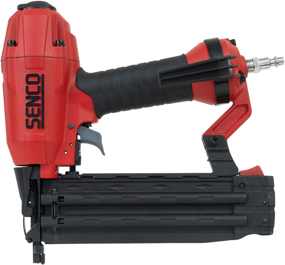 SENCO Pneumatic 4 Piece Finish Kit Includes 3 Air Powered Tools for Finish & Trim Projects: 15 GA finish nailer, 18 GA brad nailer, 18 GA stapler, and storage bag (10S0001N)