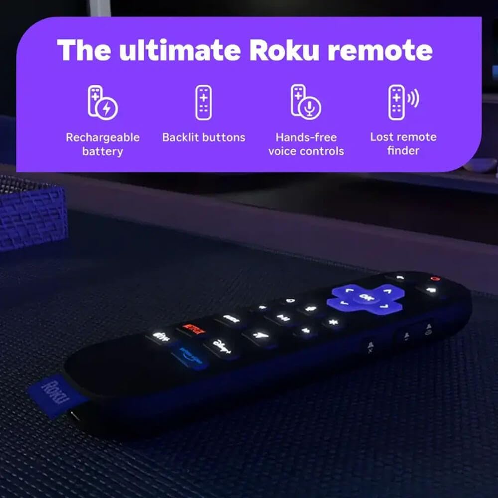 Roku 55 Inch Class Pro Series 4K QLED Mini-LED Smart TV with HDR, Voice Remote, Wi-Fi 6, Dolby Vision, 12 Month CPS Warranty, HDMI Cable and Screen Cleaner for Home Entertainment Streaming (55 inch)