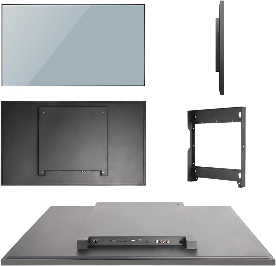 Soulaca 43 inches Smart Full Touchscreen Android Mirror 4K LED TV Big Screen IP65 Waterproof Built-in WiFi Bluetooth ATSC DTV Tuner Hotel SPA Kitchen Hair Salon