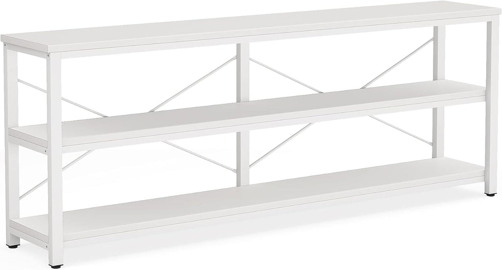 Tribesigns 71' Sofa Tables,Extra Long Couch Table, Narrow Long Console Table, Entryway Table,Sofa Table with 3 Tiers Storage Shelves (White)