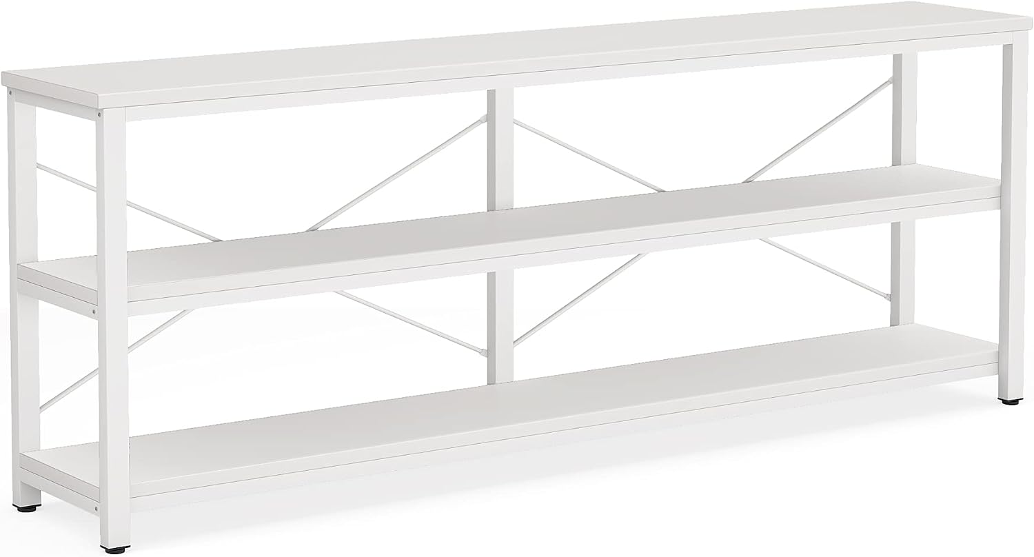 Tribesigns 71' Sofa Tables,Extra Long Couch Table, Narrow Long Console Table, Entryway Table,Sofa Table with 3 Tiers Storage Shelves (White)