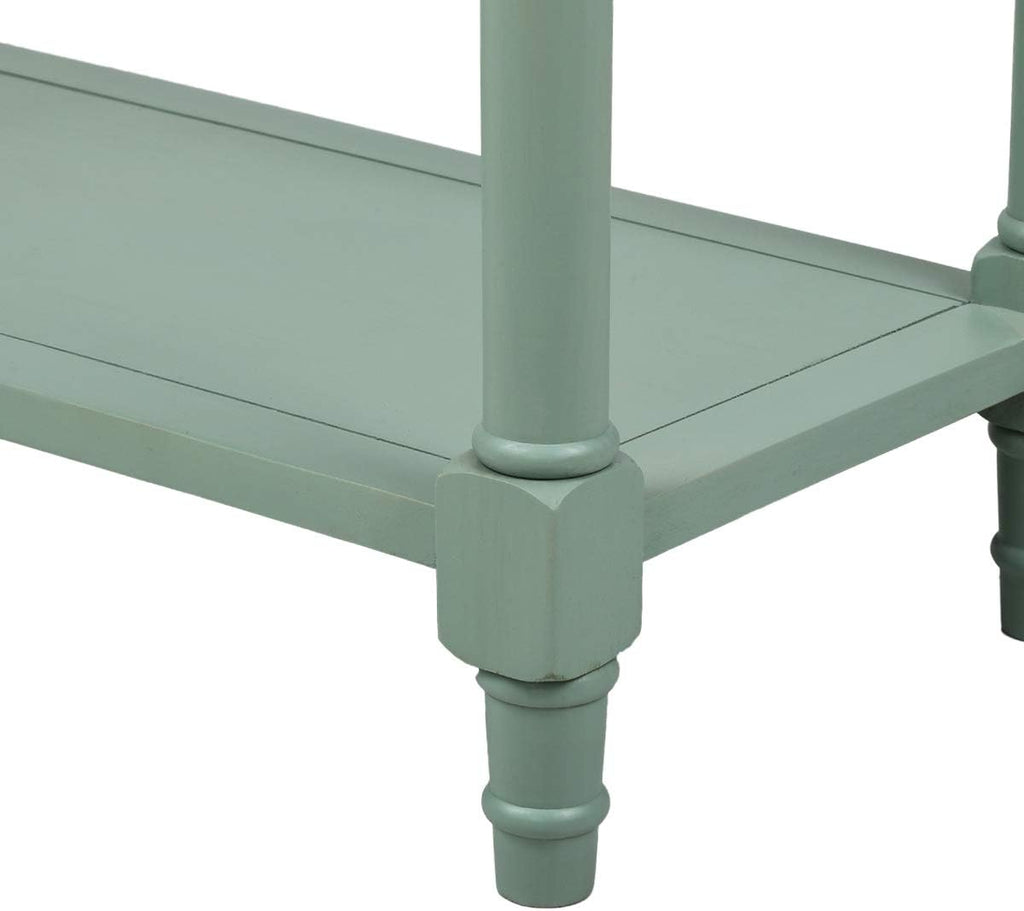 Knocbel Antique Entry Console Table with Drawers & Bottom Open Shelf, Wood Sofa Tables for Entryway Hallway Living Room, 35.43' W x 13.8' D x 30.25' H, Retro Blue