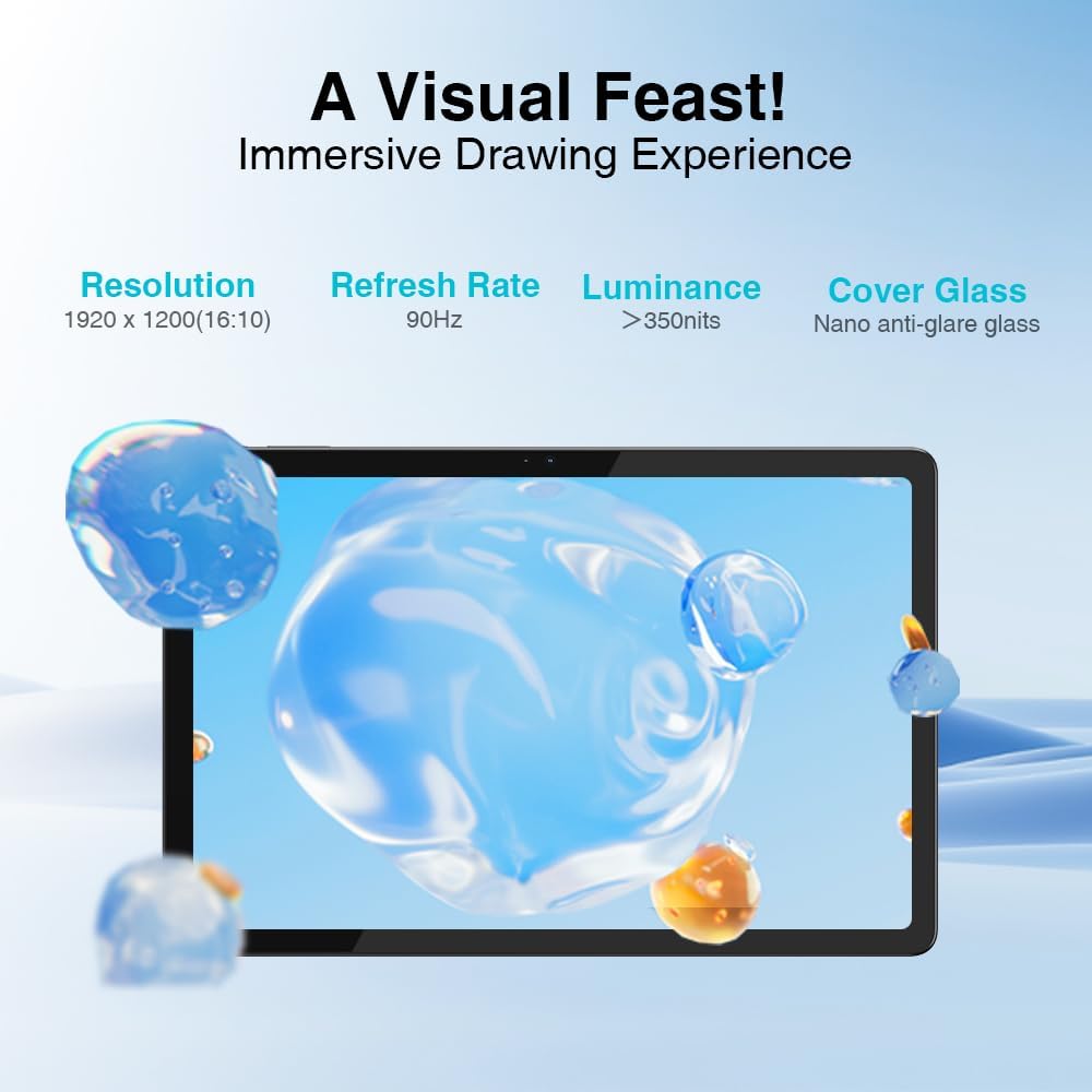 Viewedge Standalone Drawing Tablet No Computer Needed, Portable 11 Inch 90Hz Refresh Rate Anti-Glare Screen, Tilt-Alignment Pen Android 14 6GB RAM 128GB ROM 1TB Expand, 8000mAh Battery