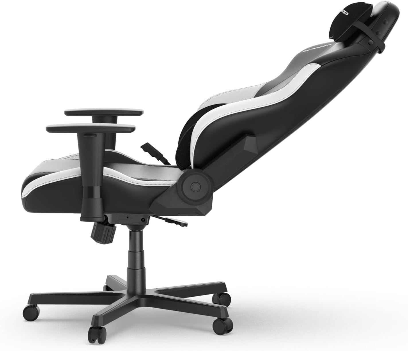 DXRacer Drifting L Ergonomic Video Gaming Chair with Lumbar Support and Headrest, Office Reclining Computer Chair for Adults, Racing Style Height Adjustable (EPU Leatherette, Black White)