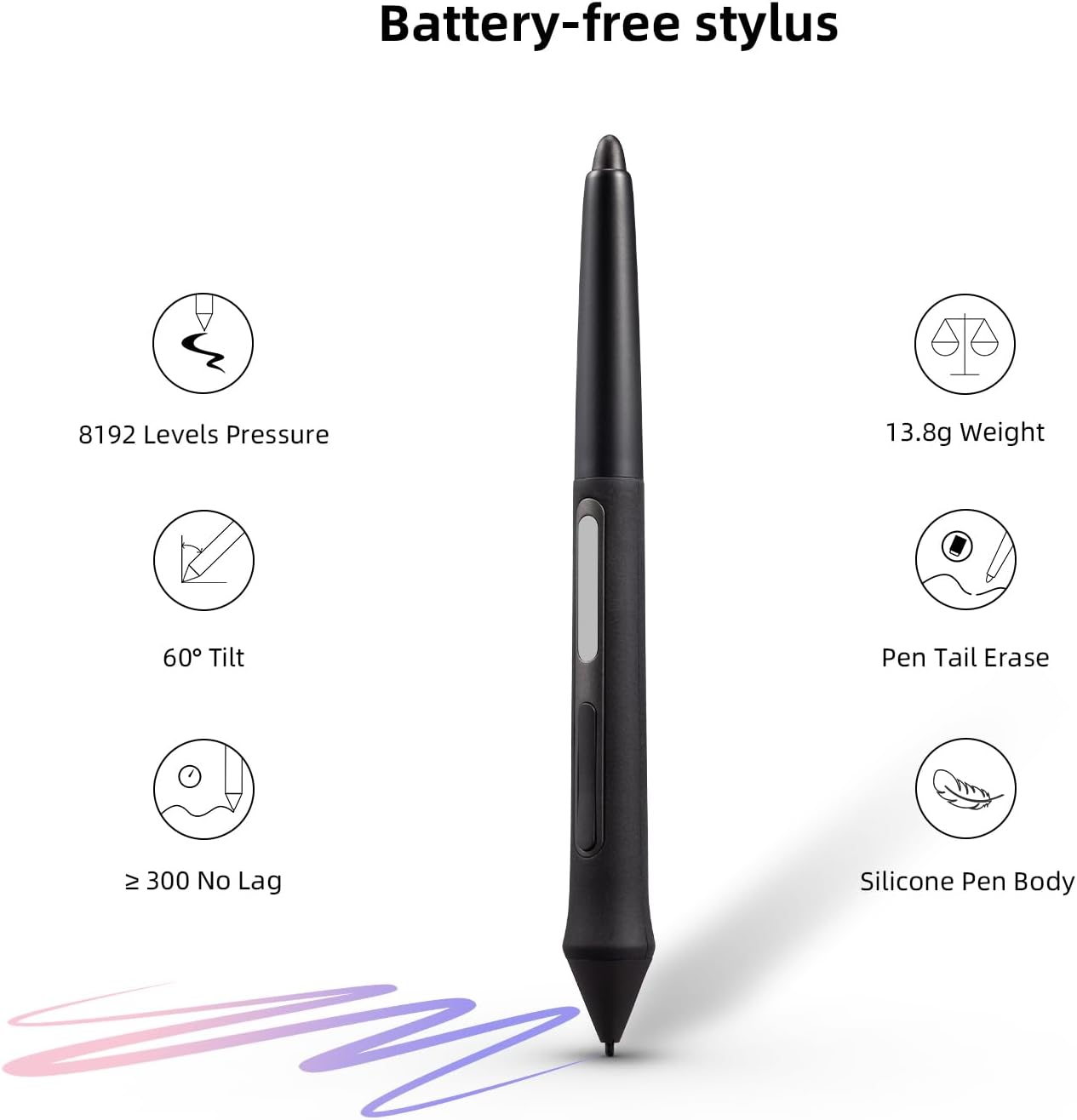 13.3 Inch Drawing Tablet with Screen, Full-Laminated Anti-Glare Graphics Drawing Monitor, 122% sRGB, 8192 Pressure Stylus Pen, Compatible with Windows/Mac Major Design Software