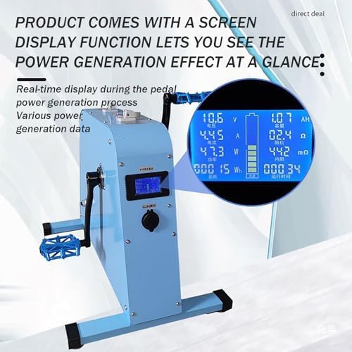 Portable Pedal-Powered Generator, Hand-Crank Generator, High-Power Brushless Motor, with LED Screen Display Function.