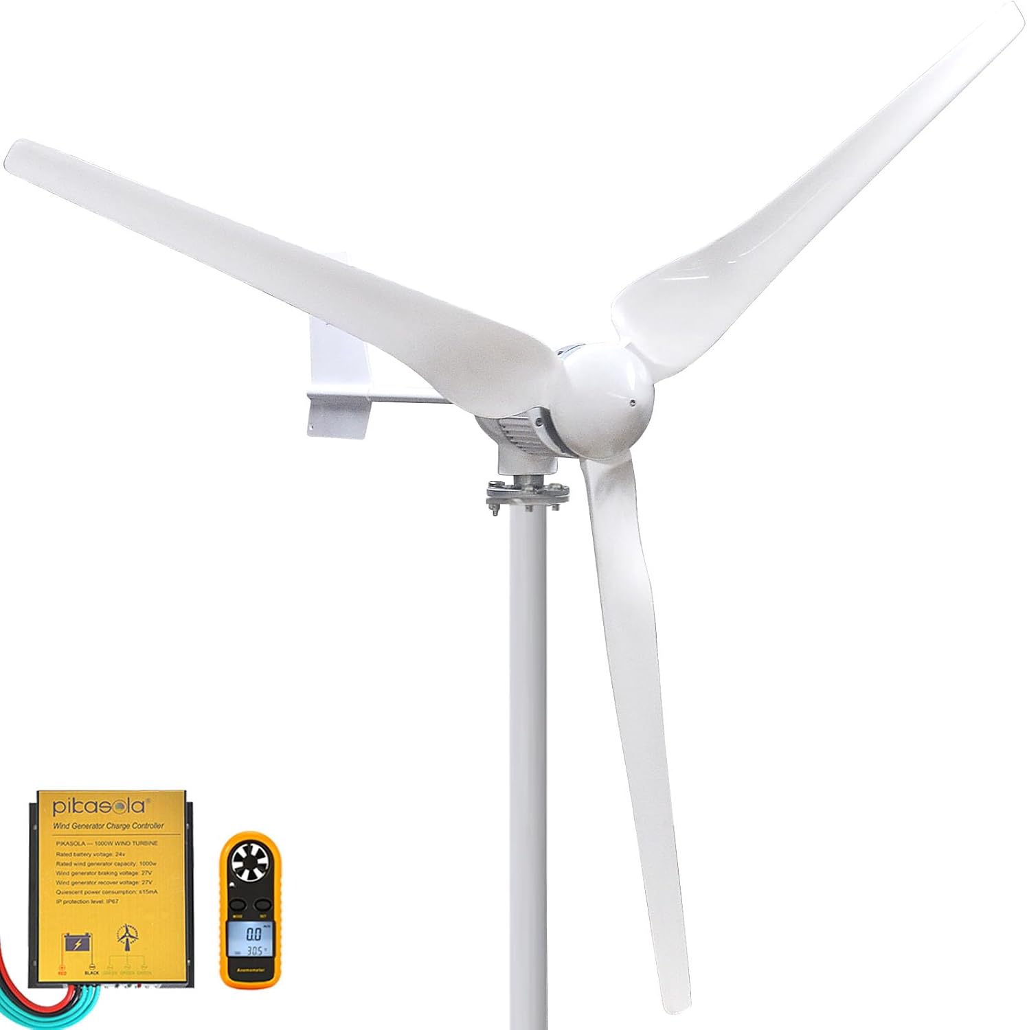 1000W Wind Turbine Generator，24V Wind Generator Kit with Charge Controller, Wind Power Generator for Marine, RV, Home, Windmill Generator Suit for Hybrid Solar Wind System