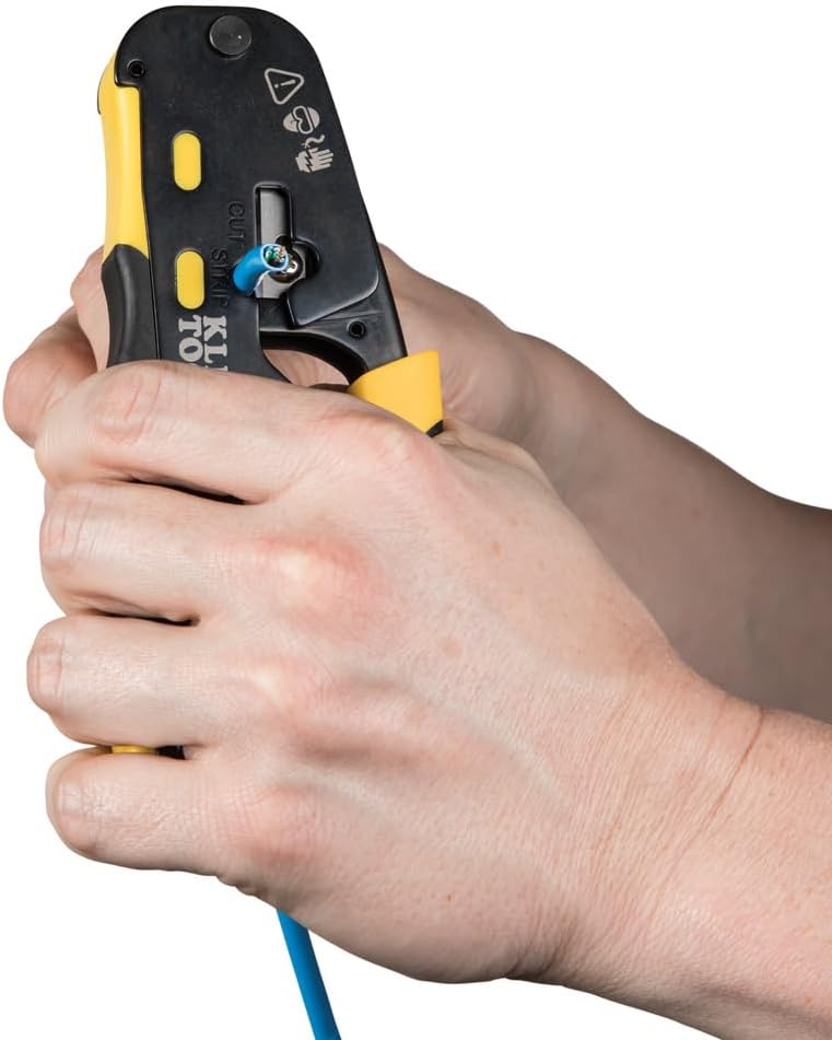 Klein Tools 80072 RJ45 Cable Tester Kit with LAN Scout Jr. 2, Coax Crimper / Stripper / Cutter Tool and 50-Pack Pass-Thru Modular Data Plugs
