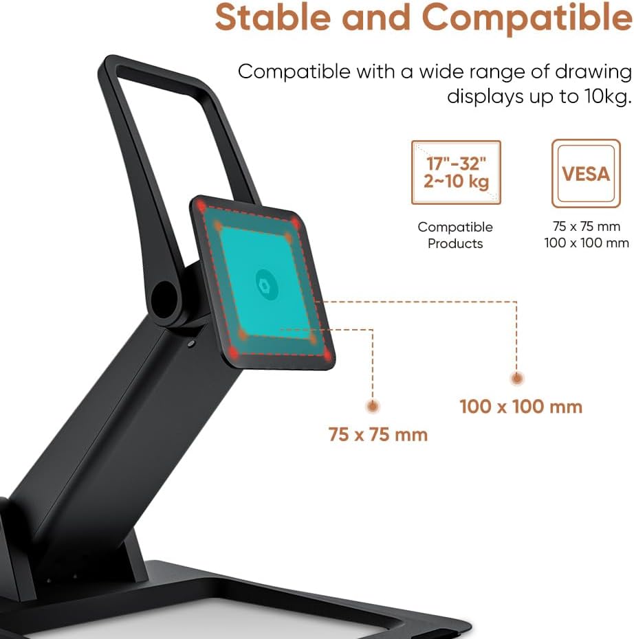 XPPen ACS15 Adjustable Drawing Tablet Stand Monitor,Adjustable VESA Mount Desk Stand for Artist Pro 19 Gen2