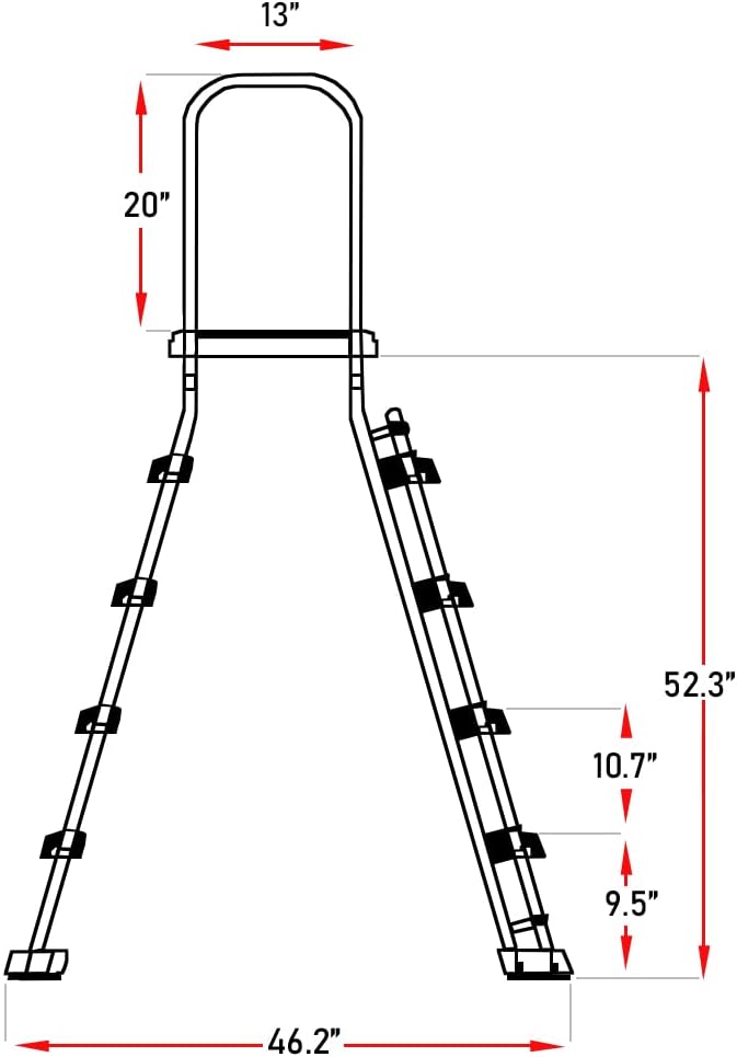SWIMLINE HYDROTOOLS 5-Step A-Frame Pool Ladder, White & Blue - Fits Above Ground Pools with 48' to 52' Side Walls, With Handrails & Inside Barrier, 275 lb Weight Capacity