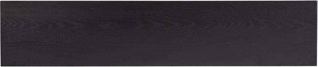 Henn&Hart 56' Fluted Wooden Rectangular Console Table Ribbed Entryway Table, Sofa Table for Entryway, Living Room, Couch, Hallway, or Office, Natural Black