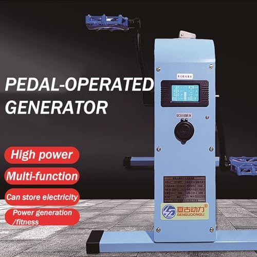 Portable Pedal-Powered Generator, Hand-Crank Generator, High-Power Brushless Motor, with LED Screen Display Function.