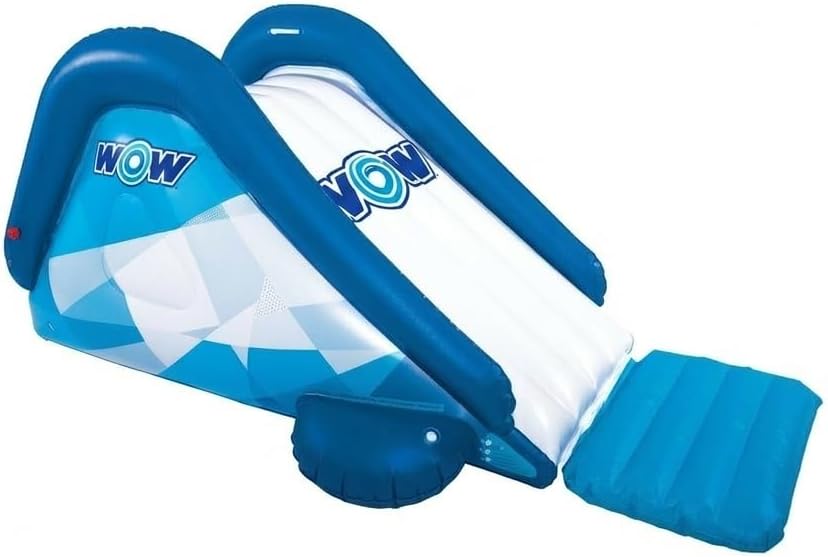 Wow Sports Cascade Inflatable Pool Slide - Blow Up Waterslide - Built-in Water Sprinkler - for Kids & Adults