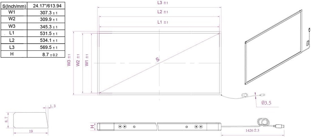 Chengying 24 inch Multi-Touch 10 Point Infrared Touch Frame, ir Touch Panel, Infrared Touch Screen Overlay …