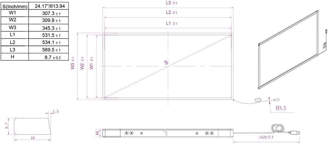 Chengying 24 inch Multi-Touch 10 Point Infrared Touch Frame, ir Touch Panel, Infrared Touch Screen Overlay …