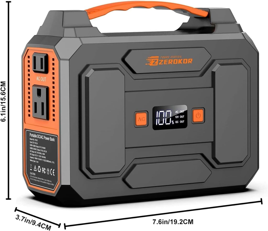 Portable Solar Power Station with Foldable Solar Panel 60W, 110V AC Outlet Camping Solar Powered Generator with Panels, Solar Powered Power Bank Generator for Laptop Smart Devices RV Outdoor Backup