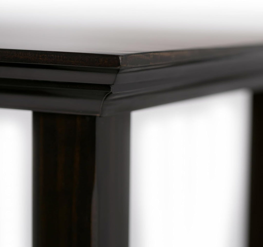 SIMPLIHOME Amherst Console Table - 48 Inch Wide Solid Wood Sofa Table in Hickory Brown, Transitional Storage Table for Entryway or Living Room with 2 Deep Drawers and Large Open Shelf