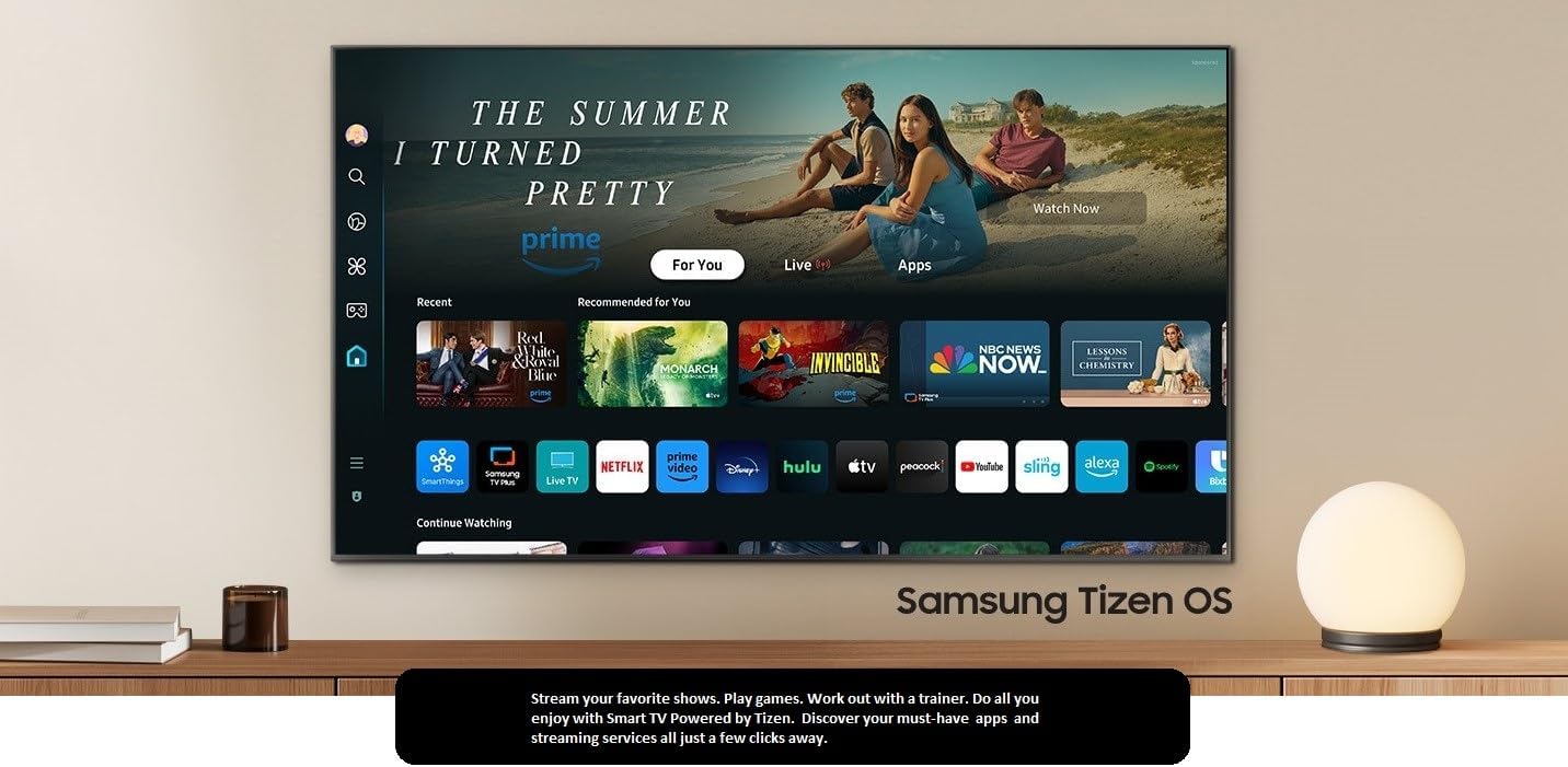 Samsung 55-Inch Class DU8000 Series LED Cristal 4K UHD (2024) Smart Tizen TV AirSlim, HDR10+, Motion Xcelerator, Gaming Hub,Compatible with Alexa & Google Assistant UN55DU8000BXZA (Renewed)