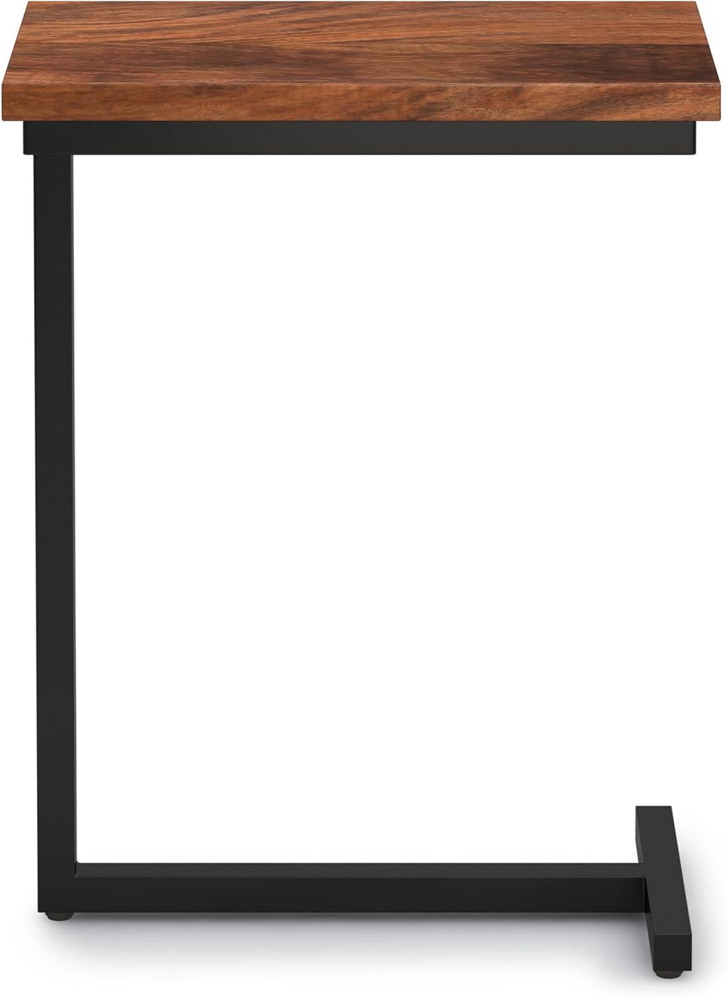 SIMPLIHOME Gowen SOLID MANGO WOOD and Metal 18 inch Wide Rectangle Industrial C Side Table in Dark Cognac Brown, Fully Assembled for the Living Room and Bedroom