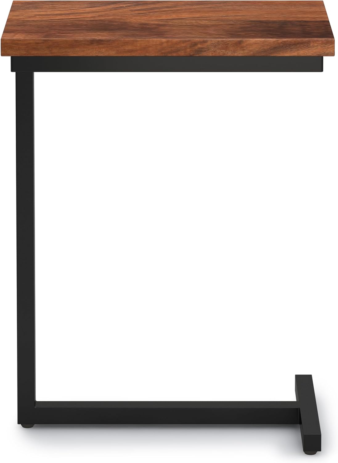 SIMPLIHOME Gowen SOLID MANGO WOOD and Metal 18 inch Wide Rectangle Industrial C Side Table in Dark Cognac Brown, Fully Assembled for the Living Room and Bedroom