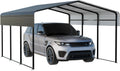 NUGRIART Metal Carport 10 x 15 FT with Heavy Duty Frame & Galvanized Steel Roof, Metal Car Garage, Sturdy Canopy Shelter for Car, Truck, Pickup, SUV, Tractor, and Boat