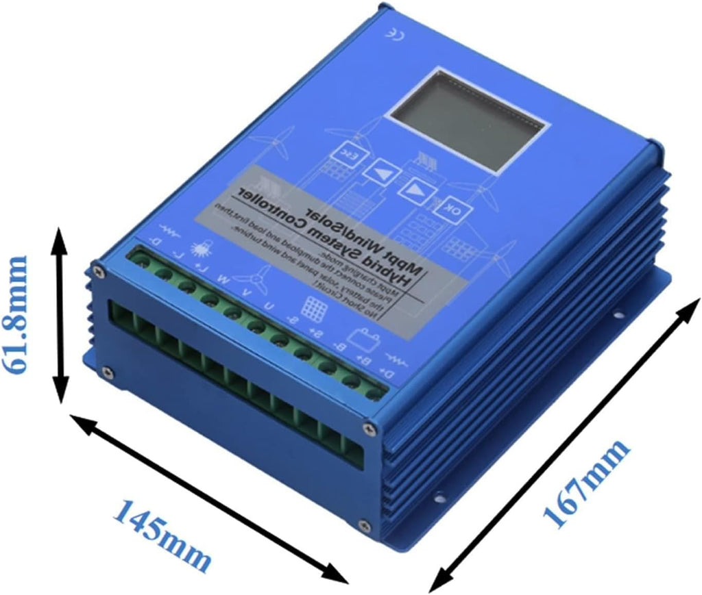 20000W Wind and Solar Hybrid Charge Controller, Wind and Solar Complementary Regulator, Mppt Boost Charging, Wind Turbine Solar Panel,12V