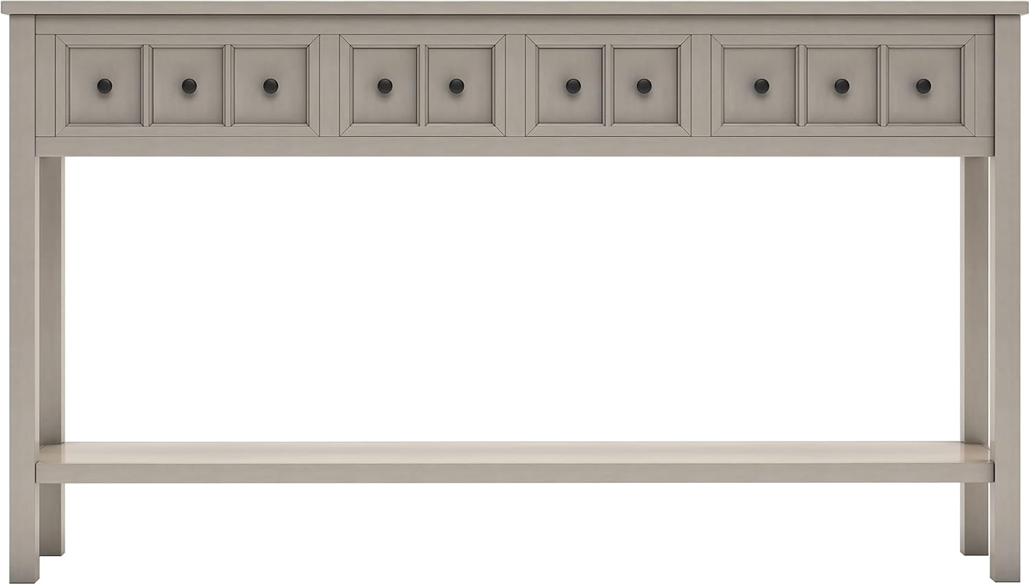 Merax Sofa Table 60 inch Sofa Table Long Console Table with Drawers and Shelf for Entryway Easy Assembly Hallway Table
