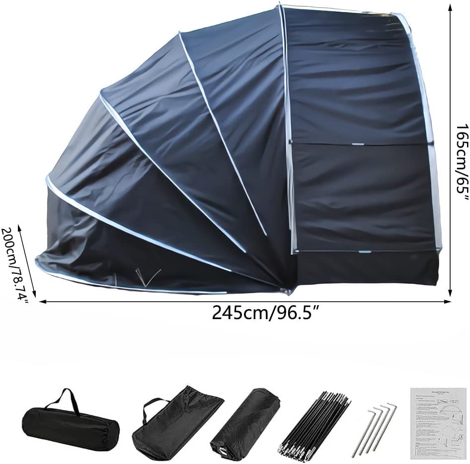 Large Bike Storage Shed Tent, 4 Bikes Waterproof Portable Bike Bicycle Motorcycle Tent Heavy Duty Double-Sided Opening Tricycle Motorcycle Storage Tent For Outdoor Camping Hiking ( Color : Green )