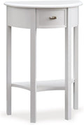 Leick Home 9030-WT Assembled One Drawer Demilune Hall Console with Shelf, Cottage White