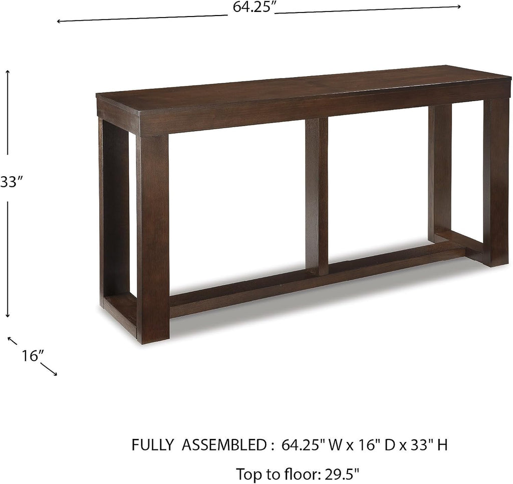 Signature Design by Ashley Watson Mid-Century Rectangular Sofa Table, Dark Brown