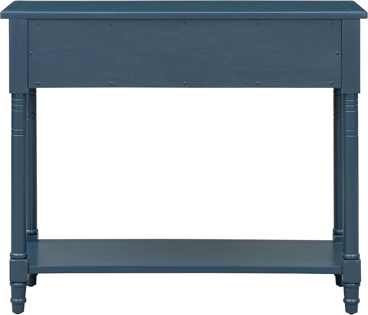 Knocbel Antique Entry Console Table with 2 Drawers & Bottom Open Shelf, Wood Sofa Tables for Entryway Hallway Living Room, 35.34' W x 13.8' D x 30.25' H, Dark Navy