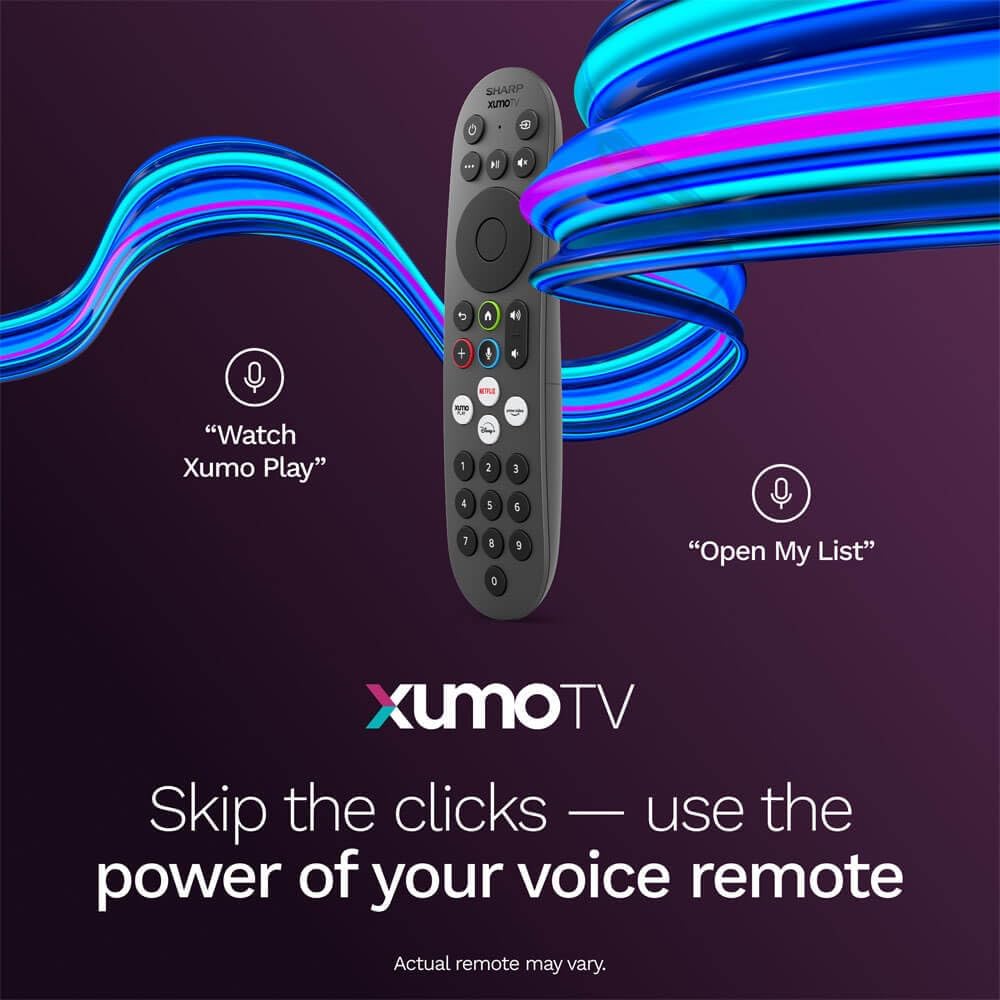 Sharp Aquos QLED 55 Inch 4K Ultra HD Xumo Smart TV with Dolby Vision HDR10 60Hz Motion Bluetooth WiFi Frameless Design Voice Remote