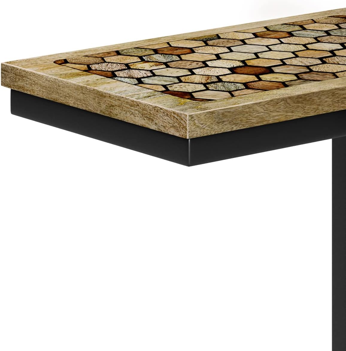 SIMPLIHOME Davisville SOLID MANGO WOOD 11 inch Wide Rectangle Boho C Side Table in Natural, Fully Assembled for the Living Room and Bedroom