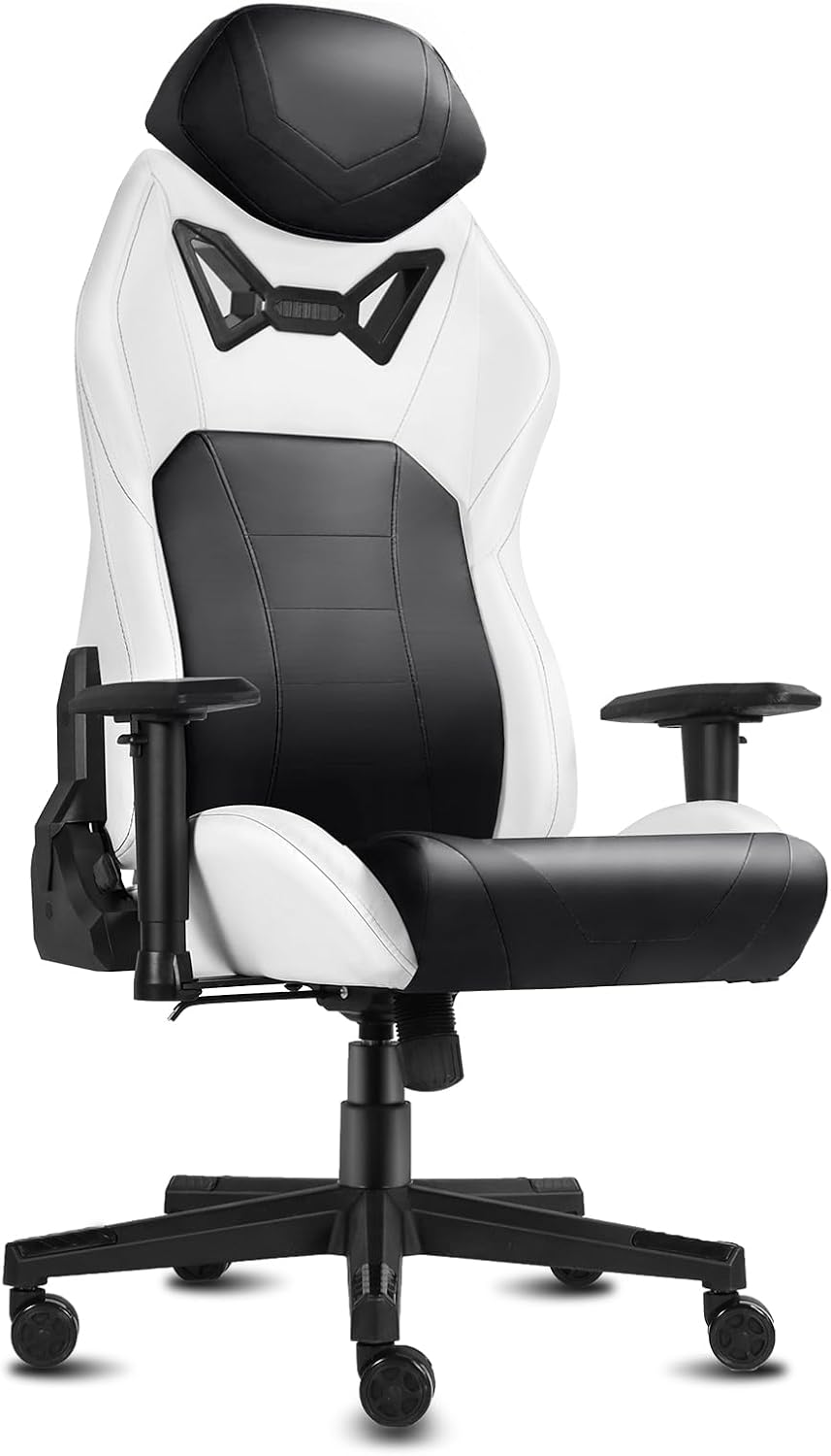 Modern-Depo Ergonomic Gaming Chairs for Adults with High-Density Memory Foam | Swivel Comfortable Office Chair, Big and Tall Video Game Chair, High Back Computer Chair for Home, Office, Black White