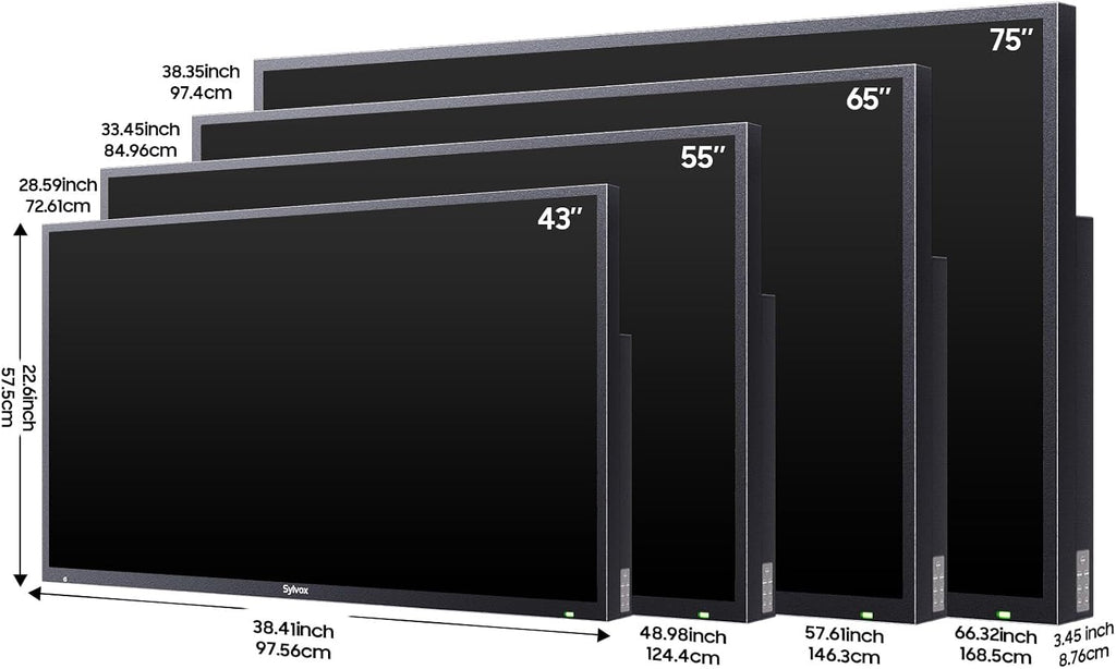 SYLVOX 43 inch Outdoor TV, Smart TV Compatible with Google Waterproof 4K LED Outdoor Television with Dual Speakers, Support Bluetooth & Wi-Fi, Deck Pro 2.0 Series Suitable for Partial Sun Areas