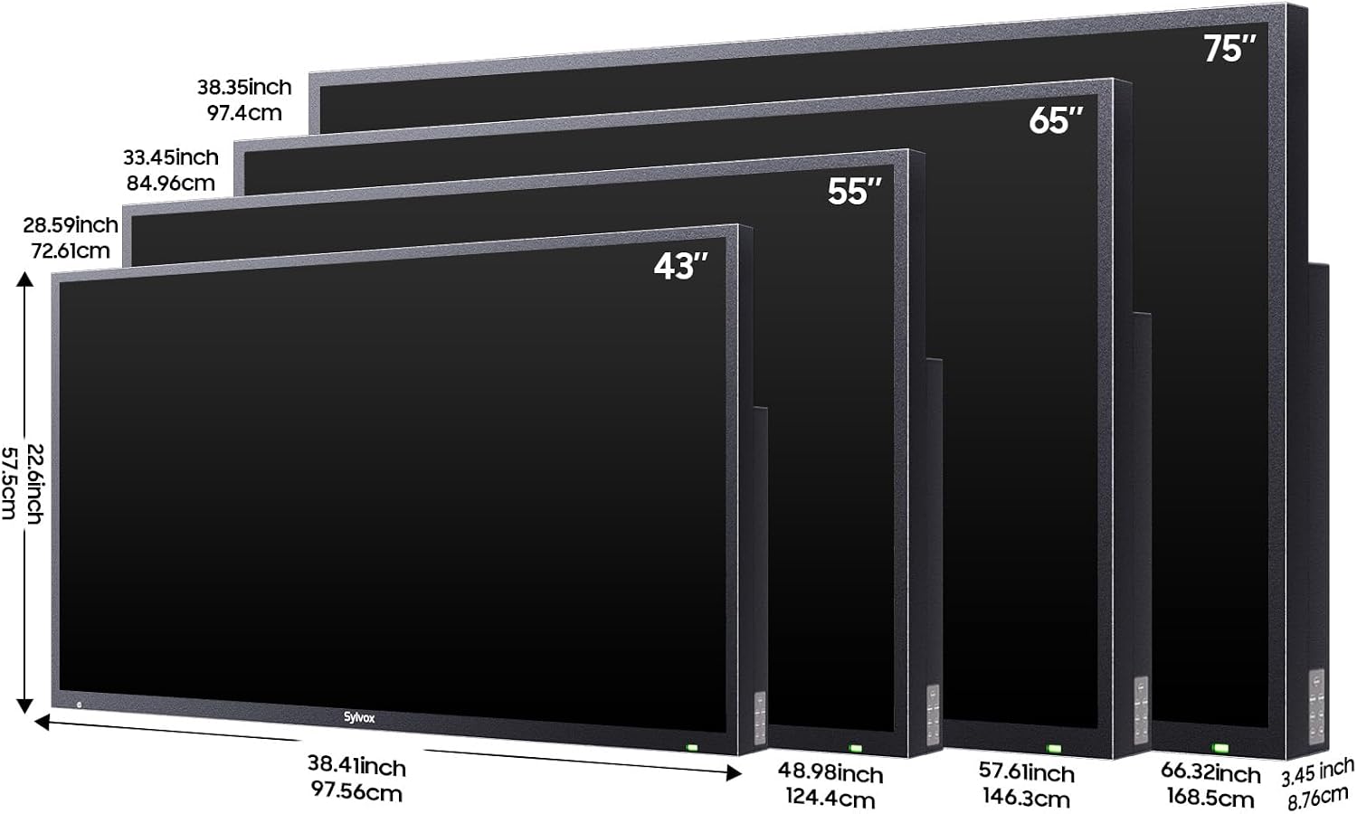 SYLVOX 43 inch Outdoor TV, Smart TV Compatible with Google Waterproof 4K LED Outdoor Television with Dual Speakers, Support Bluetooth & Wi-Fi, Deck Pro 2.0 Series Suitable for Partial Sun Areas