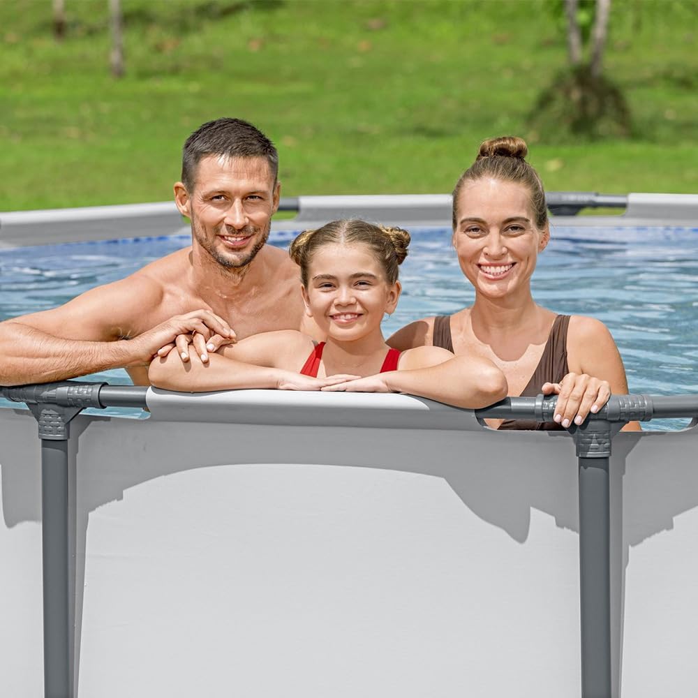 Bestway 2 Pack Steel Pro MAX Above Ground Pool Set, 14 Foot x 48 Inch Round Metal Frame, Outdoor Swimming Pool with 1,000 Filter Pump, Ladder, Cover
