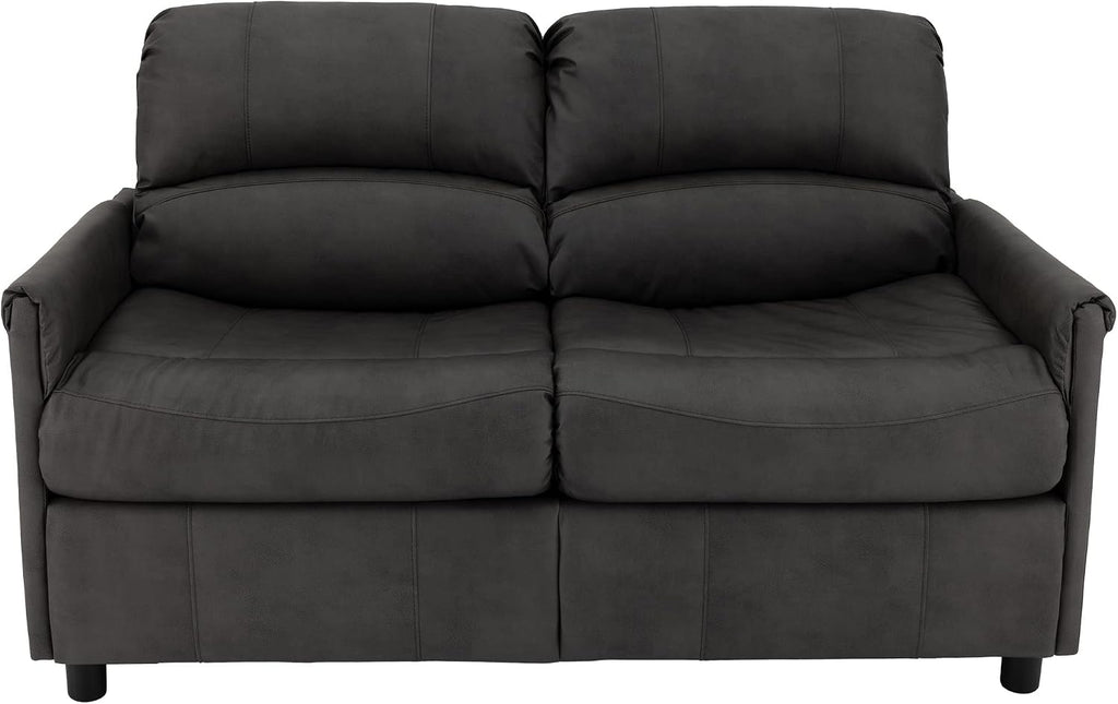 RecPro Charles Collection 60' RV Hide A Bed Loveseat | Sleeper Sofa With Memory Foam Mattress | Pull Out Couch | Living Room (Slideout) Furniture | Gunmetal