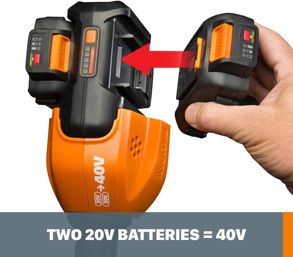 WORX Cordless String Trimmer & Lawn Edger, 13'' Electric Weed Wacker with Command Feed, 40V Weed Eater with 90° Pivoting Head, 2 Batteries & Charger Included, WG184