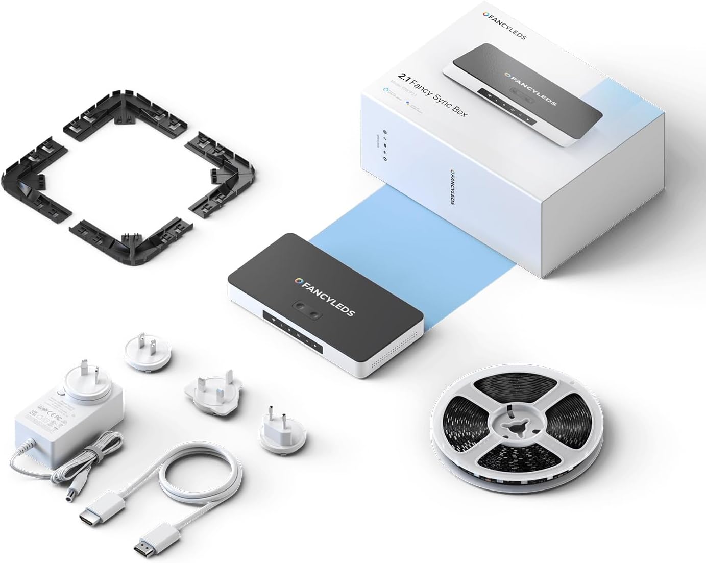 Fancyleds 2.1 Fancy Sync Box Syncing Device with HDMI 2.1, 4K 120Hz, HDR (for 24' to 55' TVs)