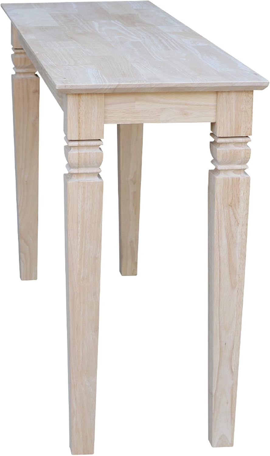 IC International Concepts, Java Console Table, Solid Real Wood, Sturdy Parawood, Living Room/Family Room/Entryway, 50LBS capacity, 52'W x 16'D x 30'H, Paint/Stain Ready, Unfinished
