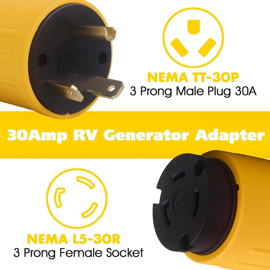 4000 Watt Portable Inverter Gas Generator with Power Plug Adapter