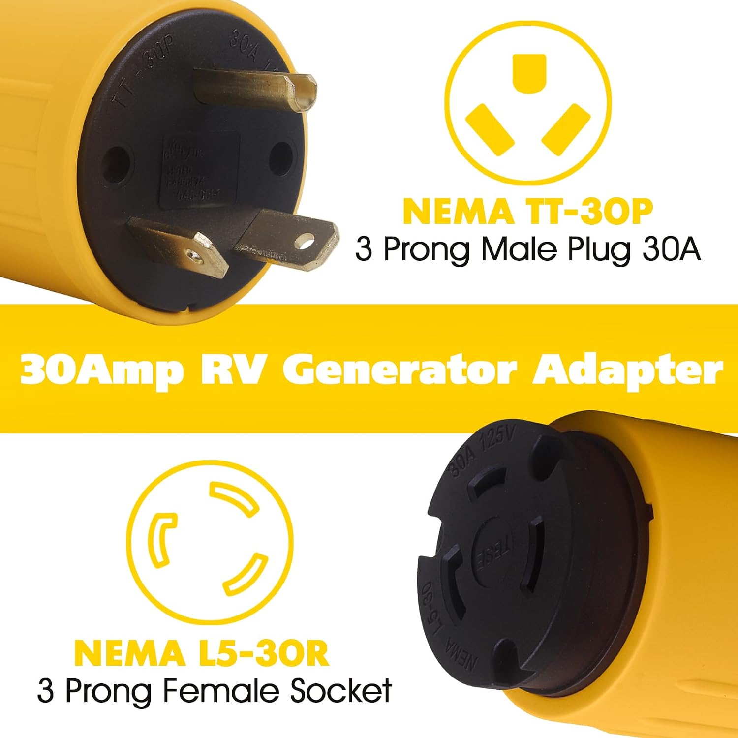 4000 Watt Portable Inverter Gas Generator with Power Plug Adapter