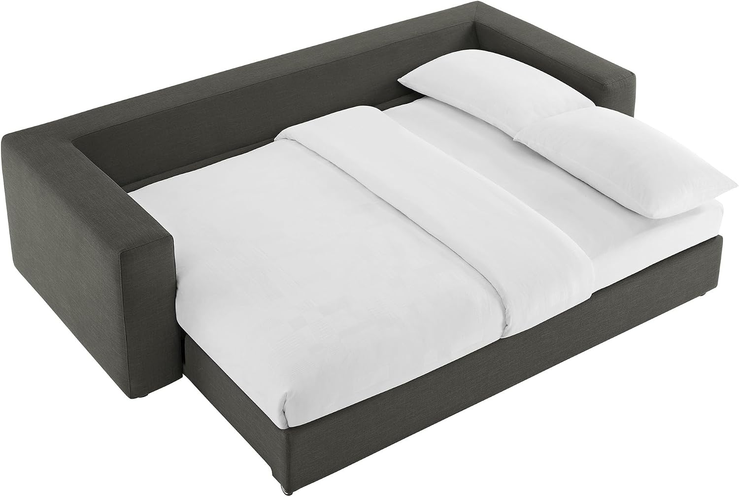 Modway Commix Down Filled Fabric Sleeper Sofa in Gray
