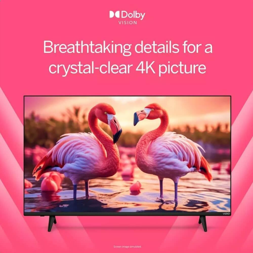 Vizio 65-Inch 4K UHD LED Smart TV Bundle - Dolby Vision, HDR10+, VRR, Bluetooth, Alexa Compatible, Voice Remote with UAX HDMI Cable, 12-Month CPS Protection.