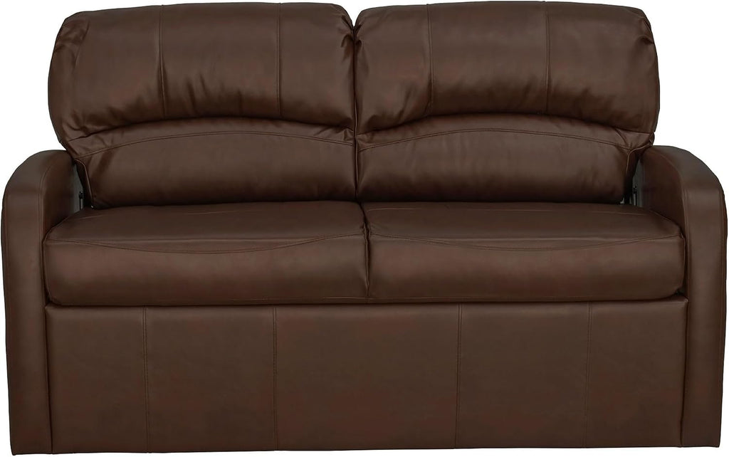 RecPro Charles Collection 60' RV Jack Knife Sofa With Arms - Sleeper Couch for Camper Living Room (Slideout) - Mahogany