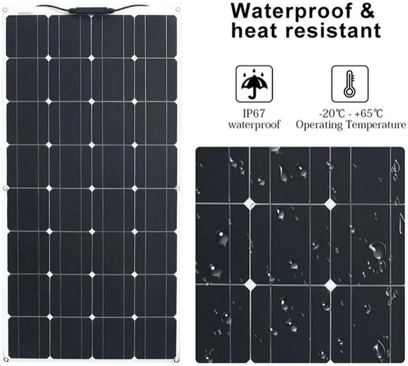 500W Solar Panel Kit,12V Polycrystalline USB Power Portable Outdoor Rechargeable Solar Cell Solar Generator for Home