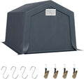 GREEN PARTY Storage Shelter Shed, 10x15 ft Portable Shed Outdoor Carport with Roll-up Zipper Door & Vents, Outdoor Storage Shed Portable Garage for Motorcycle, Bike, Waterproof & UV Protected, Gray